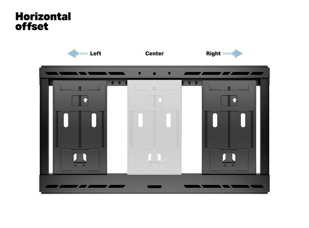 Multibrackets Veggfeste Pro Dual HD Svart, 700x500, 70Kg, 7-80cm 42-100" 