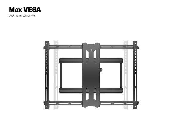 Multibrackets Veggfeste Pro Dual HD Svart, 700x500, 70Kg, 7-80cm 42-100" 