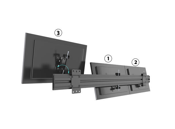 Multibrackets Veggfeste Pro MBW3U Tilt Svart, vesa 75-100, maks10Kg per skjerm 