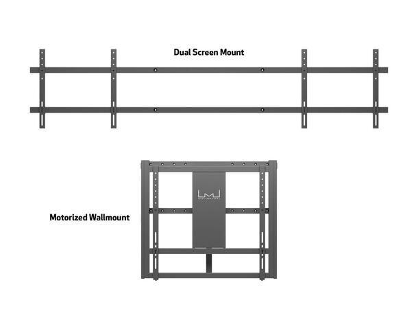 Multibrackets Veggfeste motorisert 140Kg Svart 50 cm justering, 2x84" Dual 