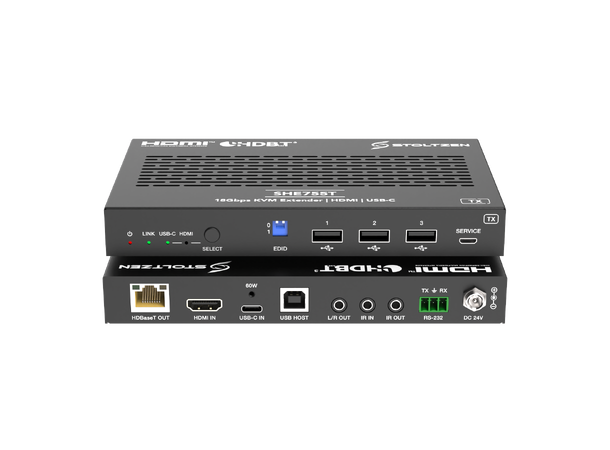 Stoltzen SHE755 HDBaseT™ Kit 18Gbps, HDMI/USB-C, HDBaseT 3.0, USB 2.0 - CBK