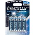 Tecxus Batteri LR6/AA alkalisk Pakke med 4 stk batterier
