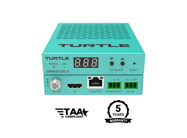 Turtle AV DARWIN HD H.265 TX HDMI 1080p60 4:4:4 AVoIP Transmitter 