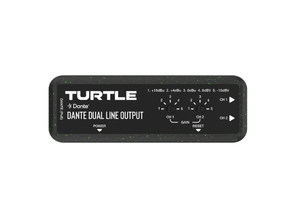 Turtle AV Dante Dual Channel Analog Line Output Adapter w/Gain Controls 
