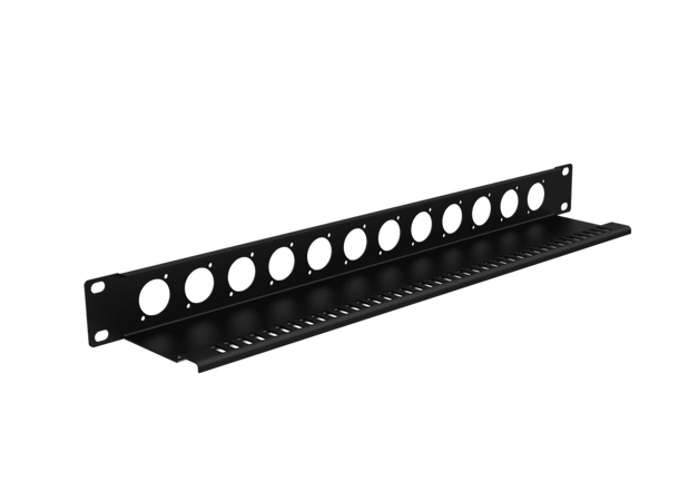 19" blind panel with 12 D-size holes 483x44x83mm | D-Size connectors 