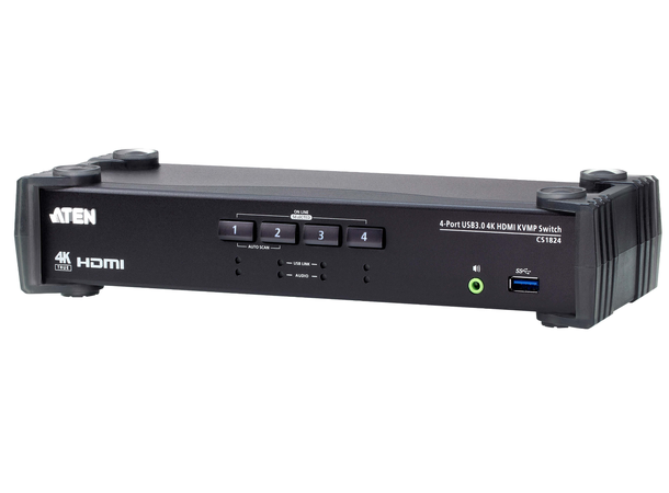 Aten KVM  4-PC 1-Bruker CS1824 4K Switch Box | HDMI | USB 3.0 