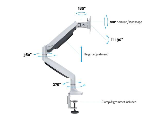 B-VARE - Multibrackets bordstativ hvit B-VARE - Åpnet emballasje 