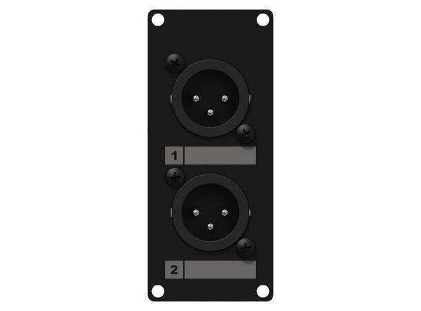 Caymon CASY126/B  XLR Black 1 space with 2 x XLR male 