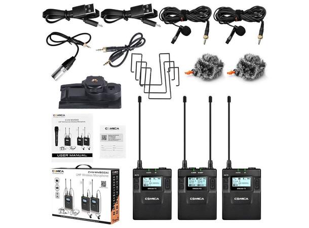 Comica Wireless Microphone Kit Wm300A 2 transmitter and 1 dual receiver 