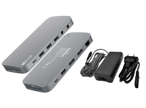 Elivi ORION Docking 2x DP - 65W bundle DisplayLink® |  Space Grey | DisplayPort