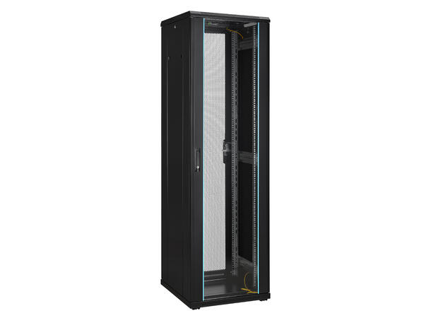 LinkIT Nettverksskap 42U svart B600xD600xH1983 , glass - perforert 