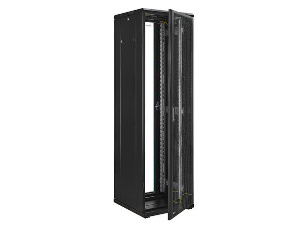 LinkIT Nettverksskap 42U svart B600xD600xH1983 , glass - perforert 