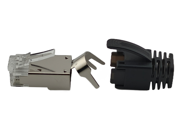 LinkIT Shielded RJ45 plug & black boot 50µ gold-plated | AWG23-26 | 25 of each 