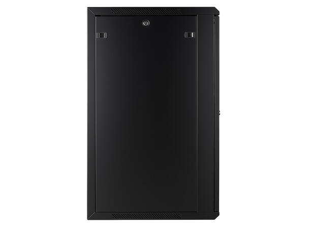 LinkIT Veggskap 20U svart B600xD600xH993 , glass 