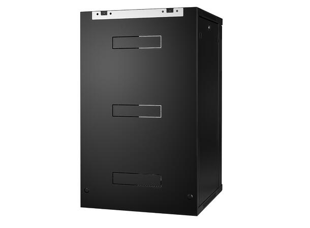 LinkIT Veggskap 20U svart B600xD600xH993 , glass 