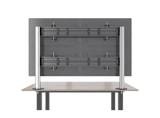 Multibrackets Deskmount Pro MBDM2x2U Sølv. 100x100, 20Kg, 4x 15"-30" 