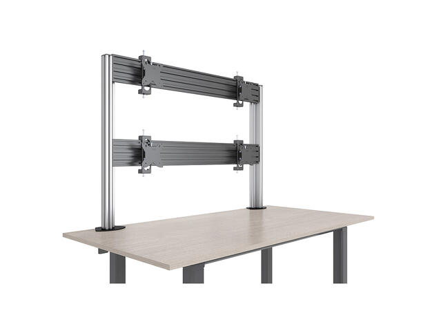 Multibrackets Deskmount Pro MBDM2x2U Sølv. 100x100, 20Kg, 4x 15"-30" 