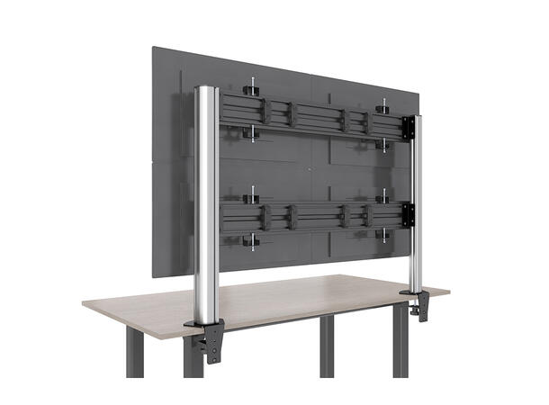 Multibrackets Deskmount Pro MBDM2x2U Sølv. 100x100, 20Kg, 4x 15"-30" 