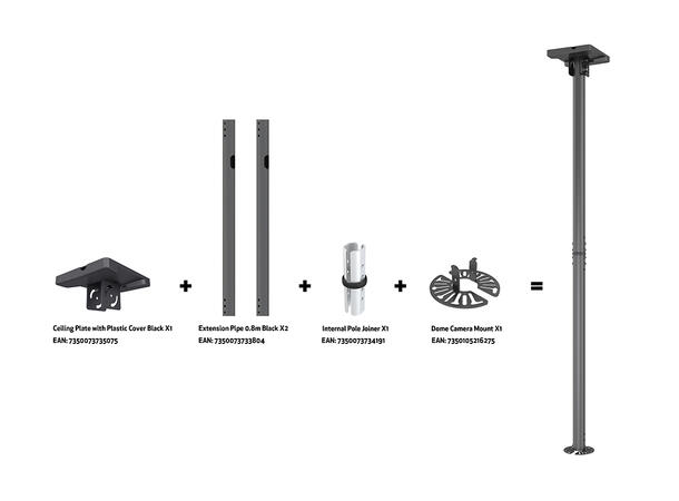 Multibrackets Pro Kamera feste Dome CCTV Svart | 10Kg 