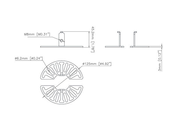 Multibrackets Pro Kamera feste Dome CCTV Svart | 10Kg 
