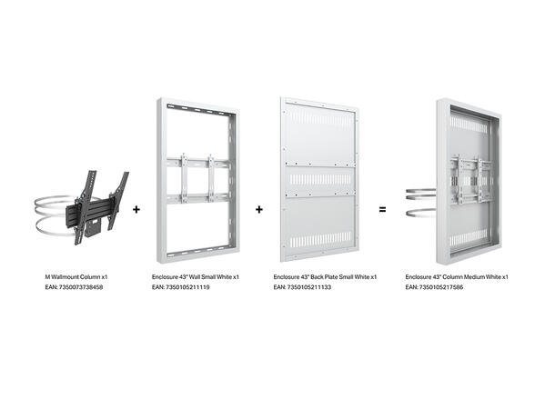 Multibrackets Pro Series - Enclosure 43" Column Medium White* 
