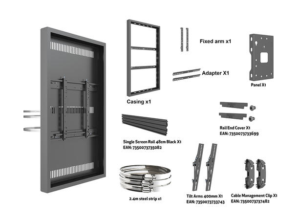 Multibrackets Pro Series - Enclosure 55" Column Medium Black* 