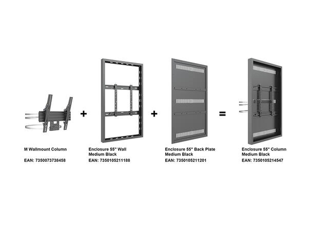Multibrackets Pro Series - Enclosure 55" Column Medium Black* 