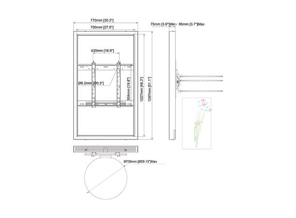 Multibrackets Pro Series - Enclosure 55" Column Medium Black* 