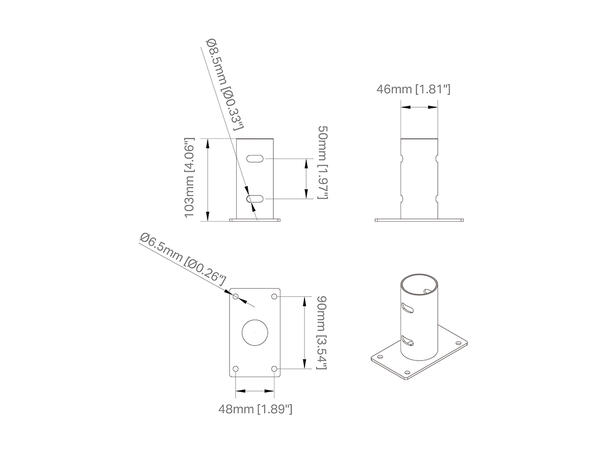 Multibrackets Pro Series - Enclosure B2B Pole Connector 