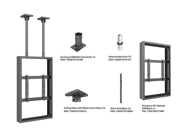 Multibrackets Pro Series - Enclosure Cei ling Mount B2B 55" Medium Black* 