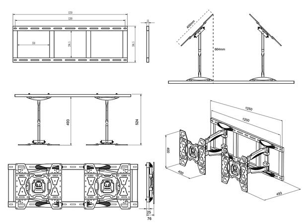 Multibrackets Pro Series - Gable Mount 2 XS1250* 