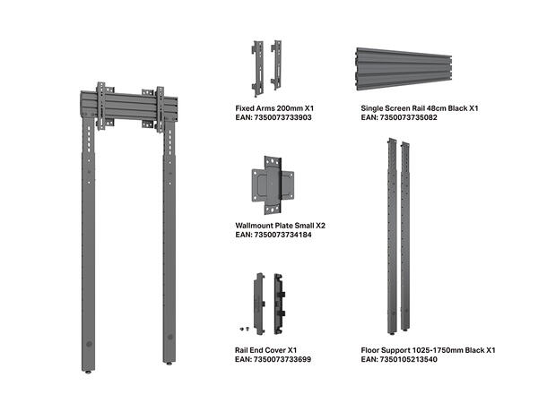 Multibrackets Pro Series - Wallmount Fix ed MBW1U 200 w Floorsupport* 