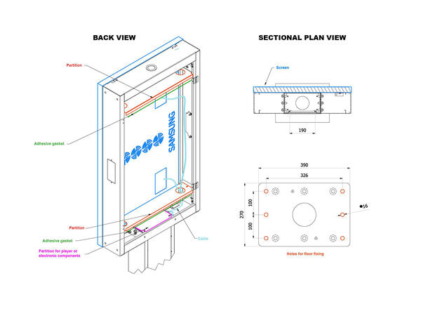 Multibrackets Pro Totem Samsung single Samsung OH55F/B/A-S 