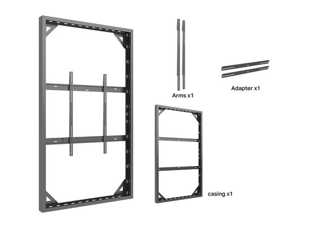 Multibrackets Pro kabinett vegg 98" Svart, 80Kg, Vesa 800x600 