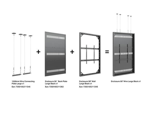 Multibrackets Pro kabinett vegg 98" Svart, 80Kg, Vesa 800x600 