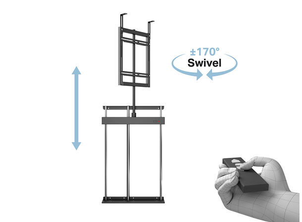 Multibrackets TV heis motorisert Sving Svart,400x400, 60Kg, 40-65" 