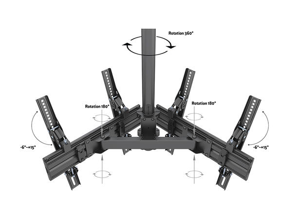 Multibrackets Takfeste Pro MBC2UPV Svart, 400x400, 60Kg, 1155cm, 43"-50" 