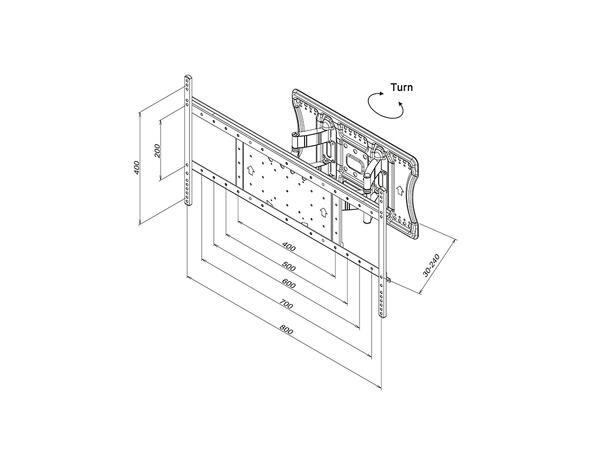 Multibrackets Veggfeste T/T Slim SD 800 Sort, 800x400, 100kg, 75"-100" 