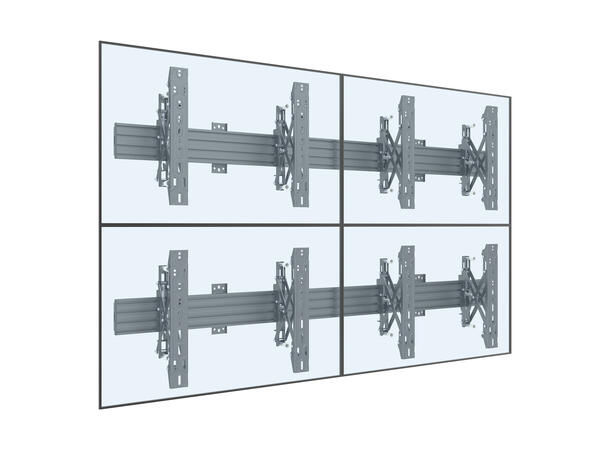 Multibrackets Wallmount Pro MBW2Ux2 Push In Pop Out Black 