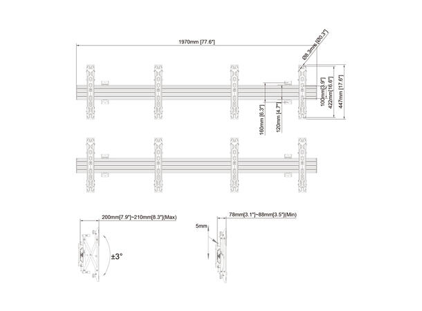 Multibrackets Wallmount Pro MBW2Ux2 Push In Pop Out Black 
