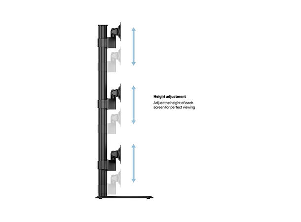 Multibrackets bordstativ HD triple Svart , VESA 100, 3 x 15Kg, 32-50" 