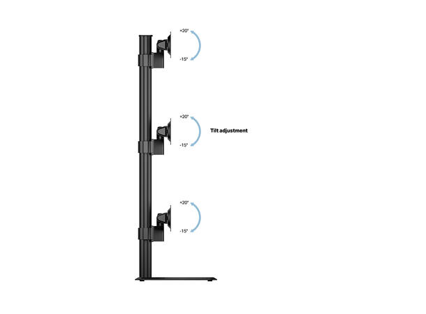 Multibrackets bordstativ HD triple Svart , VESA 100, 3 x 15Kg, 32-50" 