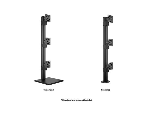 Multibrackets bordstativ HD triple Svart , VESA 100, 3 x 15Kg, 32-50" 