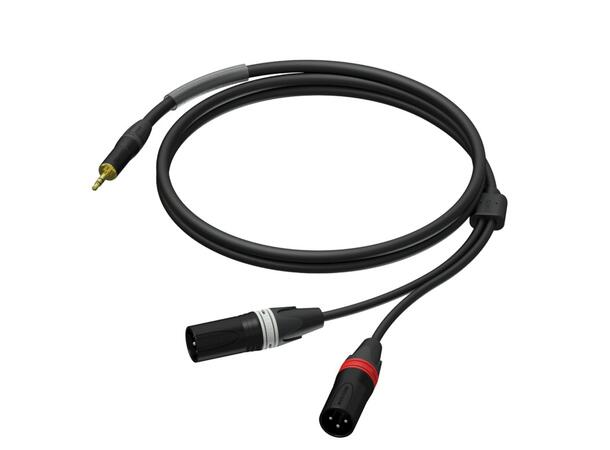 Procab PRA712 2xXLR Han til minijack 3m Prime series 2xXLR til 3,5mm minijack 