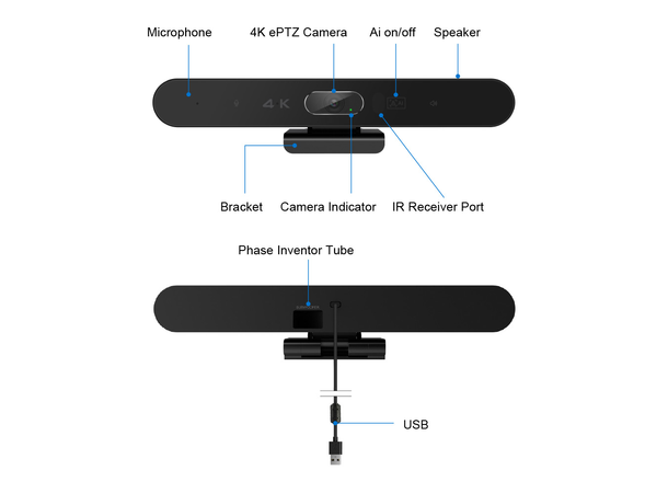 Stoltzen Argos UC250 FaceTracking Camera USB2.0 VideoSoundbar with AutoTracking 
