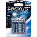 Tecxus Batteri LR03/AAA alkalisk Pakke med 4 stk batterier