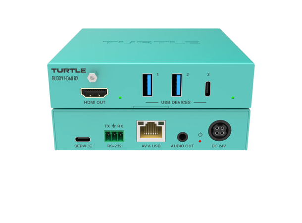 Turtle AV Boardroom Buddy HDMI RX 4K60. USB 3.2 Gen 1 with 2.5Gbps Data 