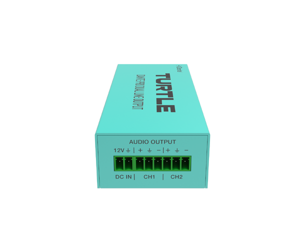 Turtle AV Dante Pro 2Ch Analog Line Output Adapter w/Gain Controls 