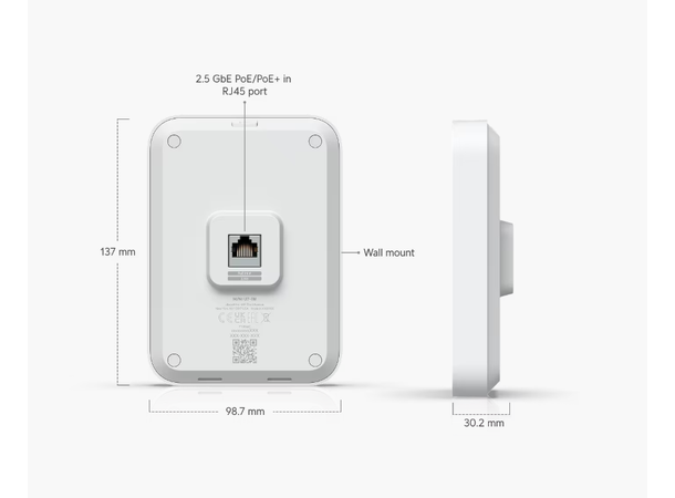 Ubiquiti UniFi Wifi 7 InWall 2.5 GbE uplink | 13W 