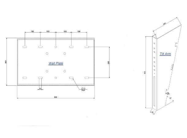Armagard Tilt WallMount for 32-55'' WallSupport Tilt 